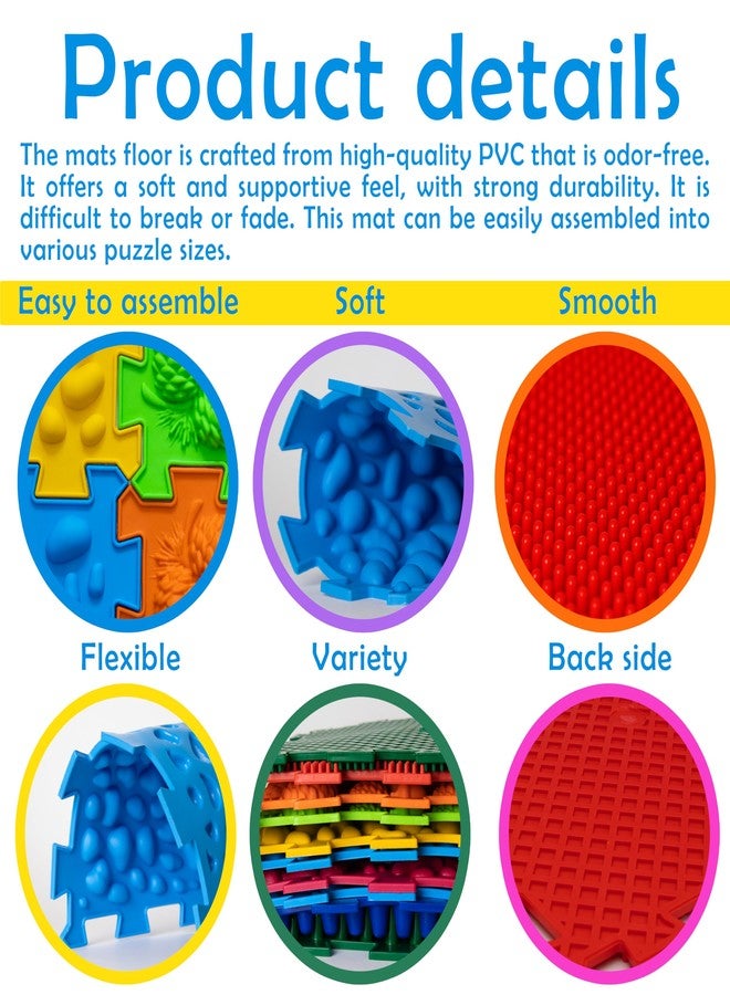 BIOL Textured Floor Mats Sensory Puzzle Rug Carpet - Sensory Floor Tiles Mat - Orthopedic Floor Mat Massage - Sensory Mats for Autistic People (10) - Image 5